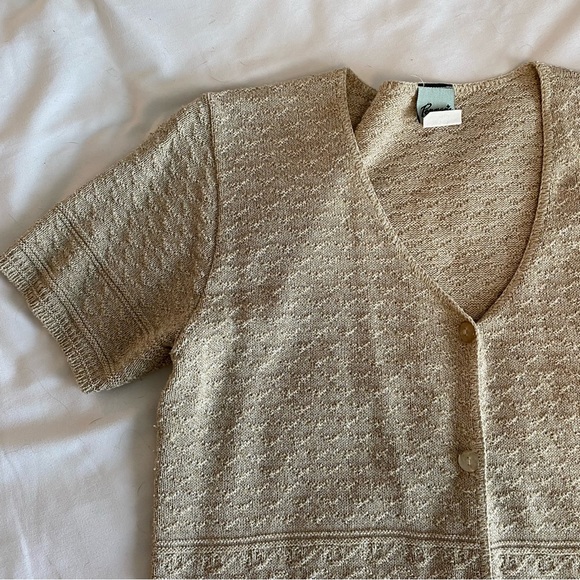 Vintage knit button up top - Picture 1 of 4